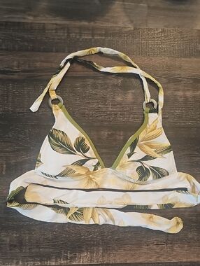 Mossimo Womens Floral Yellow And Green Bikini Top